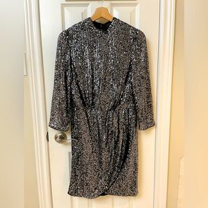 NWT Lipsy London Black Sequin Party Dress